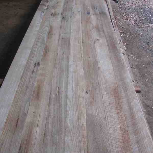 Pre aged grey, sawn, wirebrushed benchtop