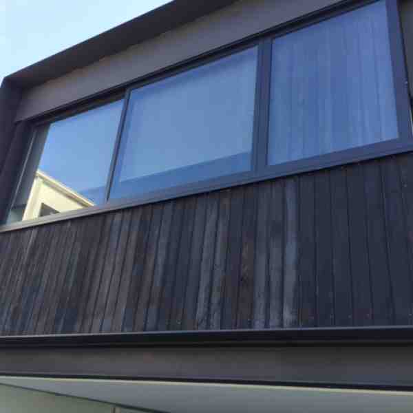 Charred timber cladding