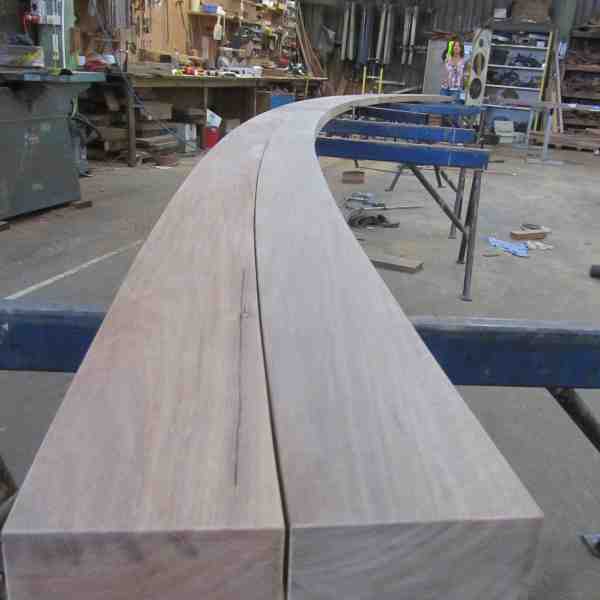 Curved 12m Spotted gum exterior benchtop
