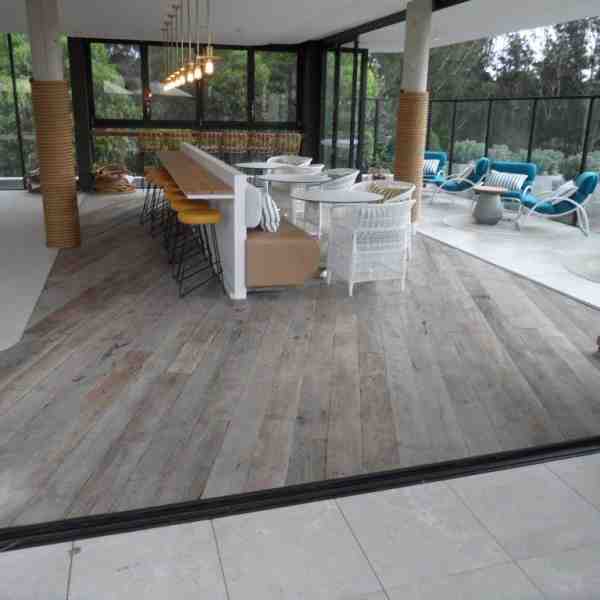 Pre aged grey, sawn wirebrushed flooring