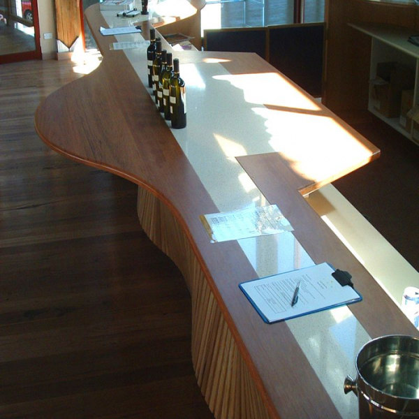 Blackbutt benchtop with granite insert