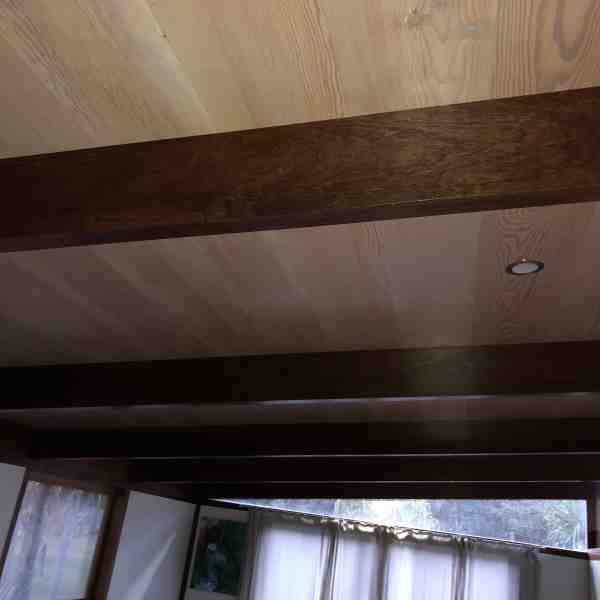 Lime washed ceiling lining