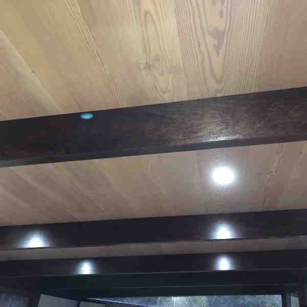 Lime washed ceiling lining