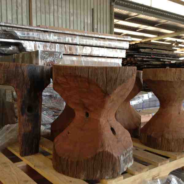 Ironbark power pole stools