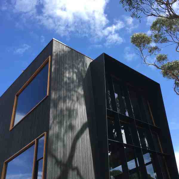 Charred timber cladding