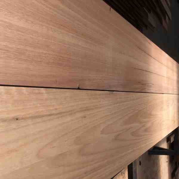 Bookmatched laminated blackbutt floorboards