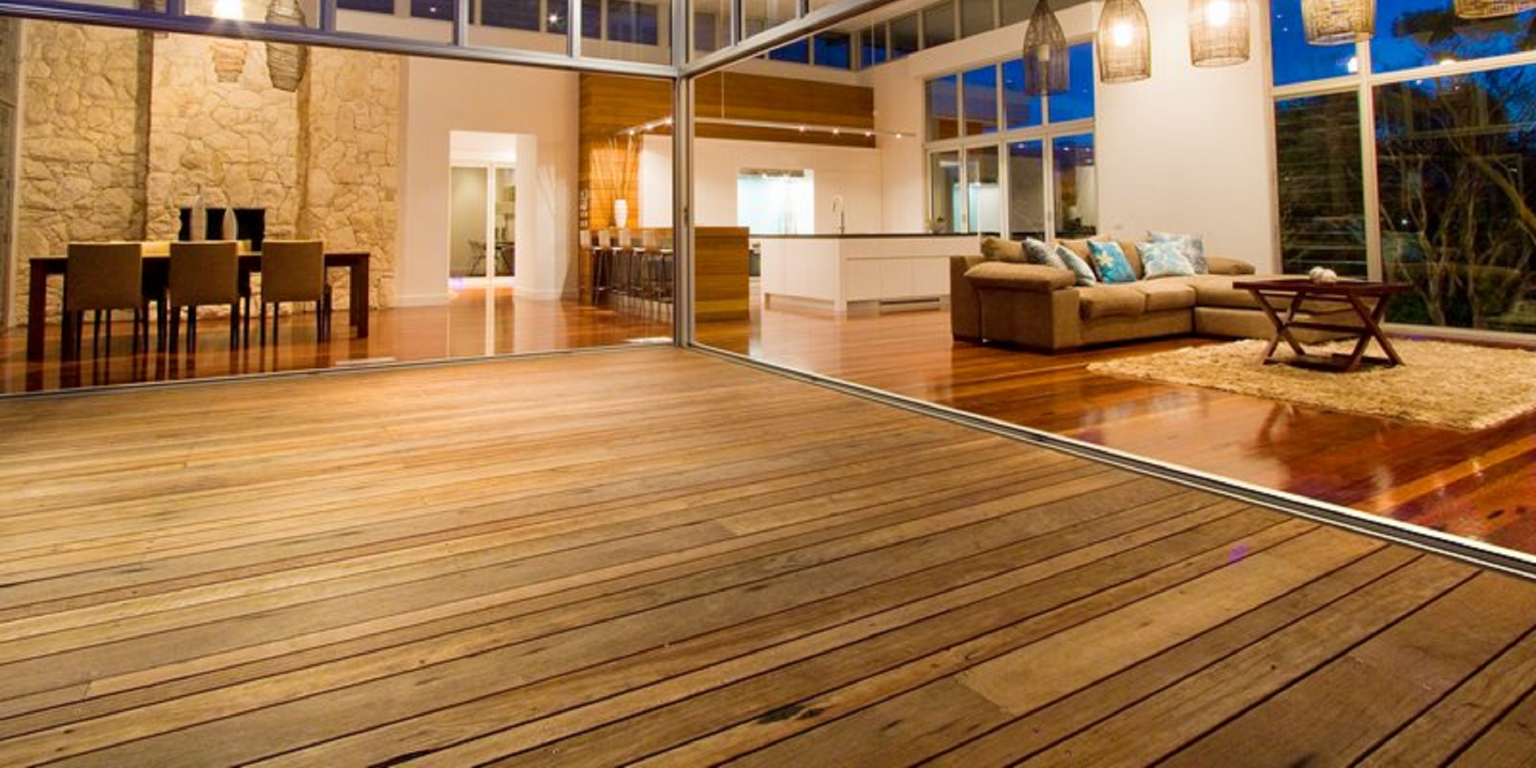 mixed width Jarrah decking