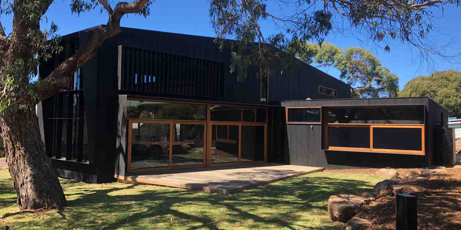 Charred timber cladding