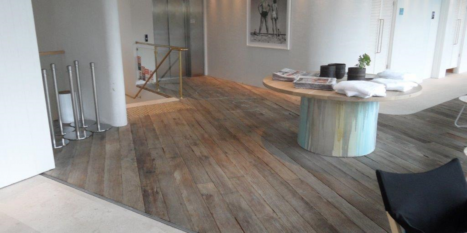 Pre aged grey sawn wirebrushed flooring
